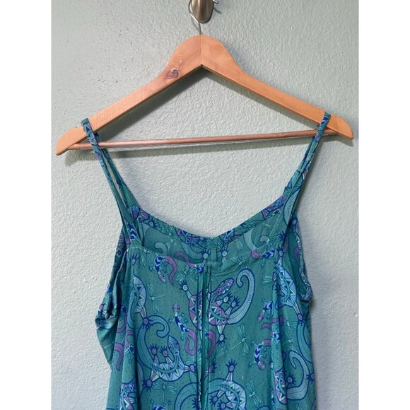 Rainbow Jo Women's Blue Patterned Sleeveless Dress Size Large - Picture 4 of 10